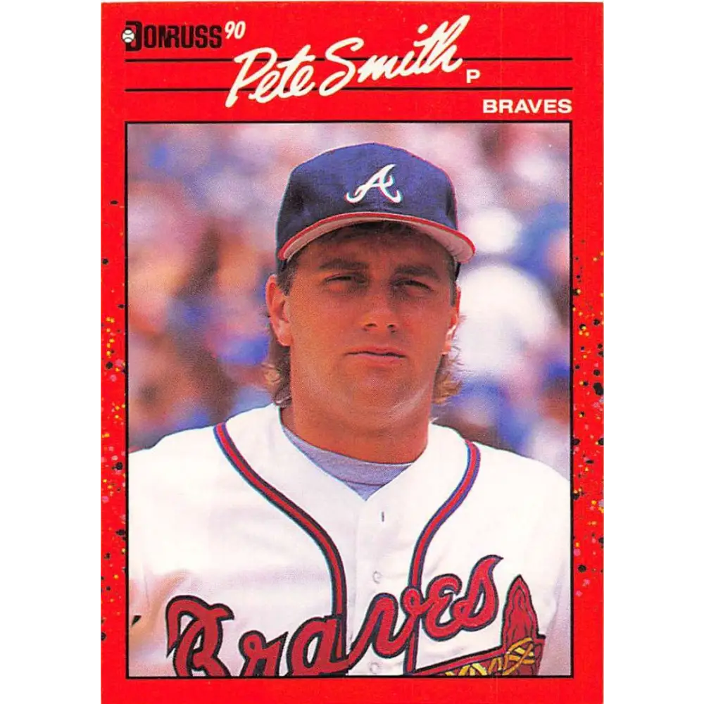 1990 Donruss #499 Pete Smith VG-EX Atlanta Braves Baseball Card Image 1