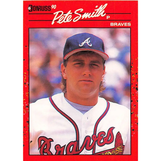 1990 Donruss #499 Pete Smith VG-EX Atlanta Braves Baseball Card Image 1