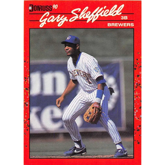 1990 Donruss #501 Gary Sheffield VG-EX Milwaukee Brewers Baseball Card Image 1