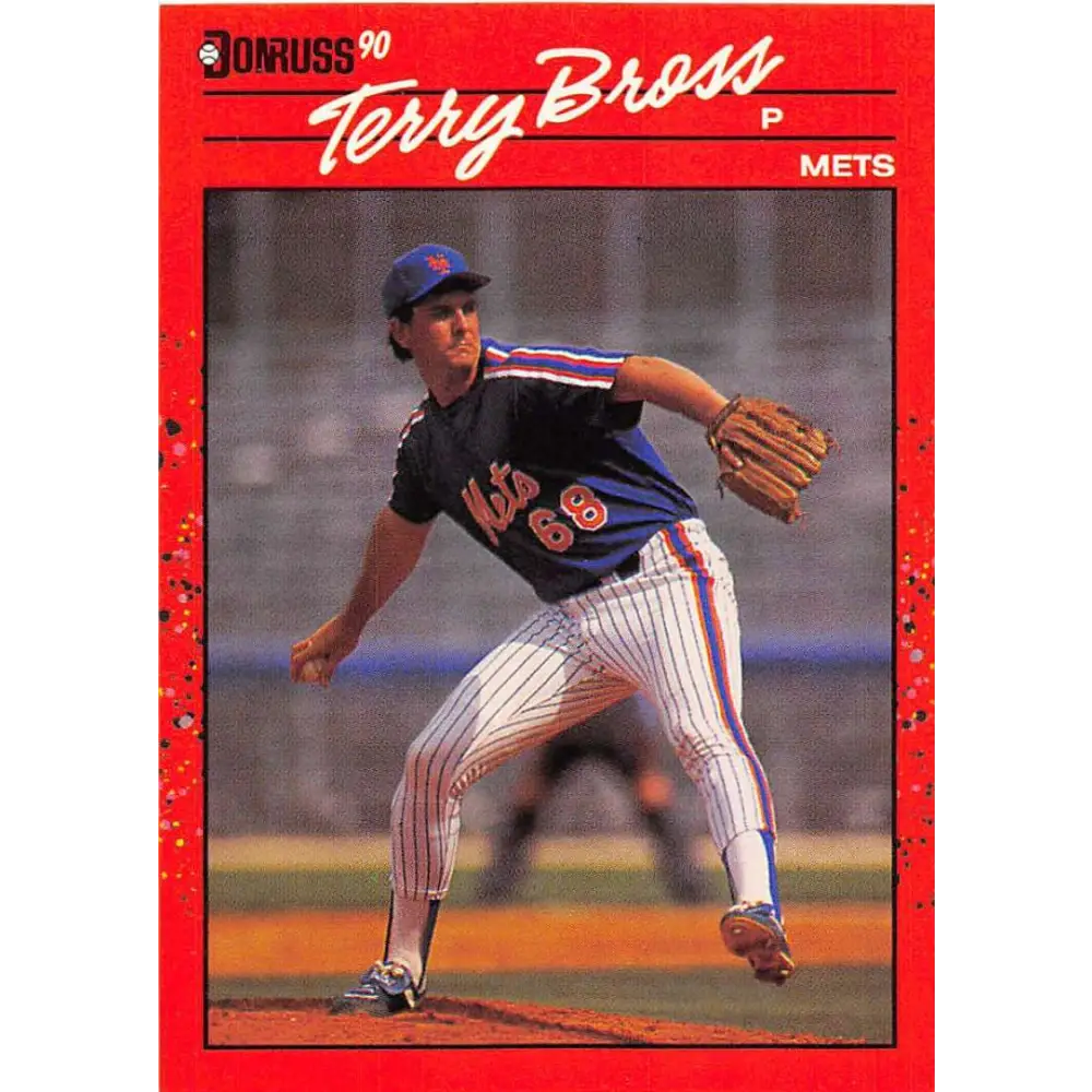 1990 Donruss #502 Terry Bross VG-EX RC Rookie New York Mets Baseball Card Image 1