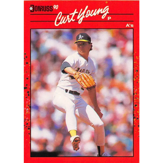 1990 Donruss #505 Curt Young VG-EX Oakland Athletics Baseball Card Image 1