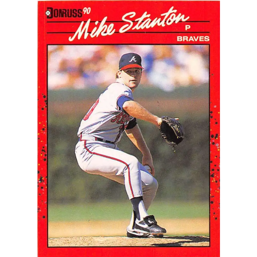 1990 Donruss #508 Mike Stanton VG-EX RC Rookie Atlanta Braves Baseball Card Image 1