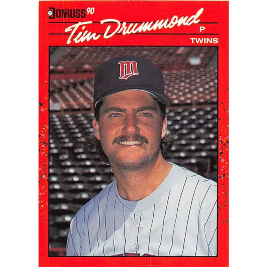 1990 Donruss #510 Tim Drummond VG-EX RC Rookie Minnesota Twins Baseball Card Image 1