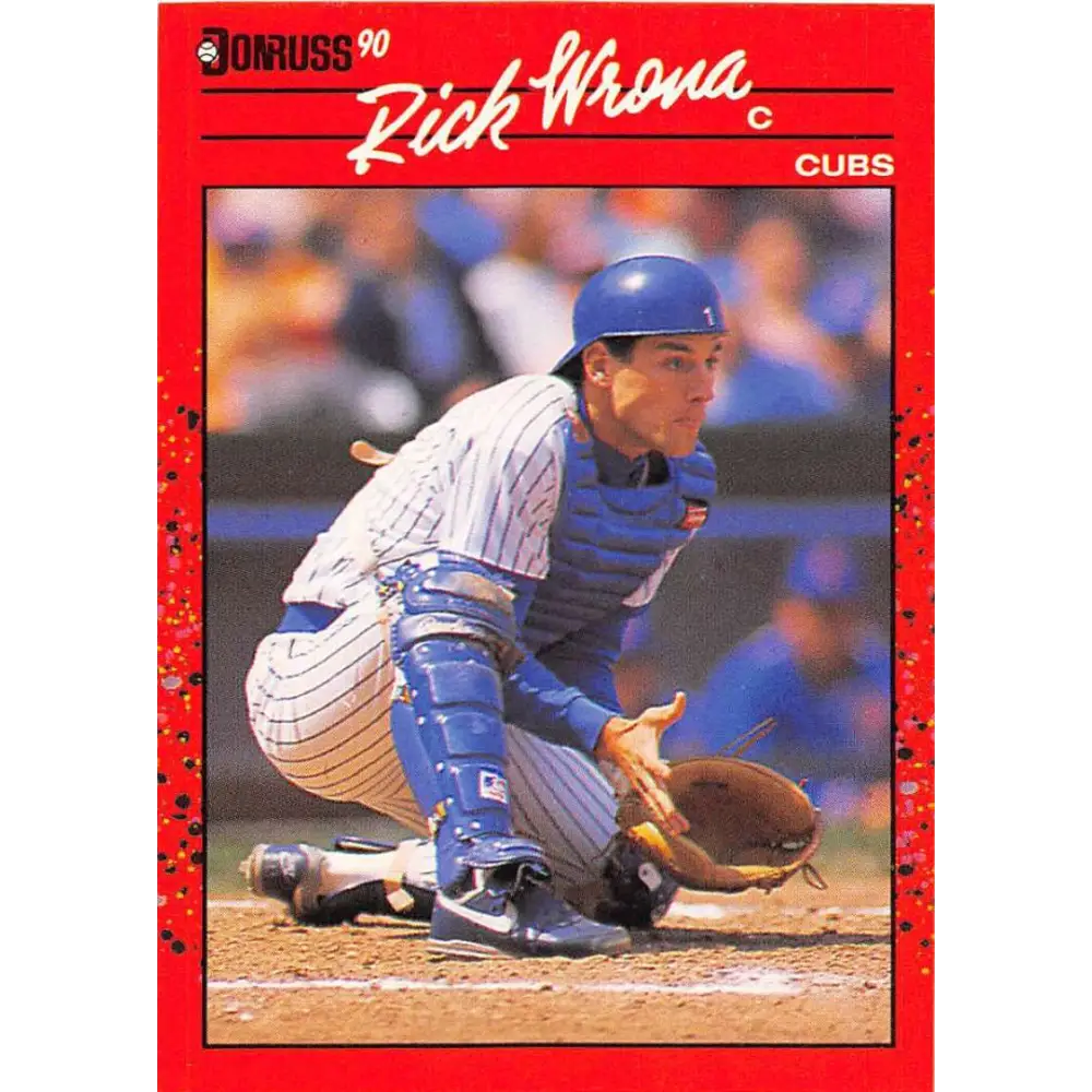 1990 Donruss #512 Rick Wrona VG-EX Chicago Cubs Baseball Card Image 1