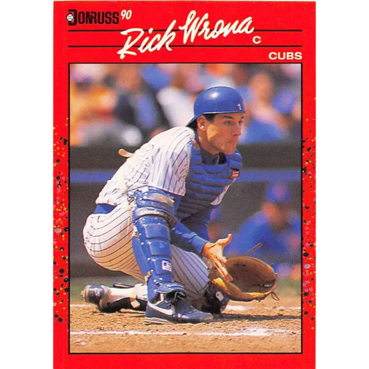 1990 Donruss #512 Rick Wrona VG-EX Chicago Cubs Baseball Card Image 1