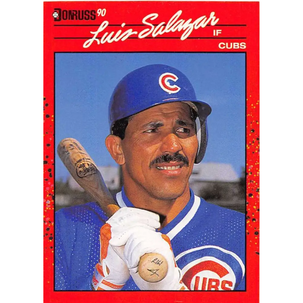 1990 Donruss #513 Luis Salazar VG-EX Chicago Cubs Baseball Card Image 1