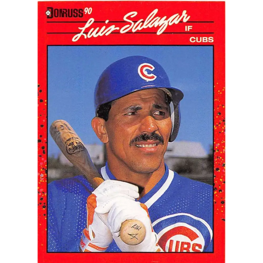 1990 Donruss #513 Luis Salazar VG-EX Chicago Cubs Baseball Card Image 1