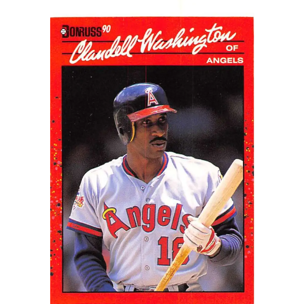 1990 Donruss #52 Claudell Washington VG-EX California Angels Baseball Card Image 1