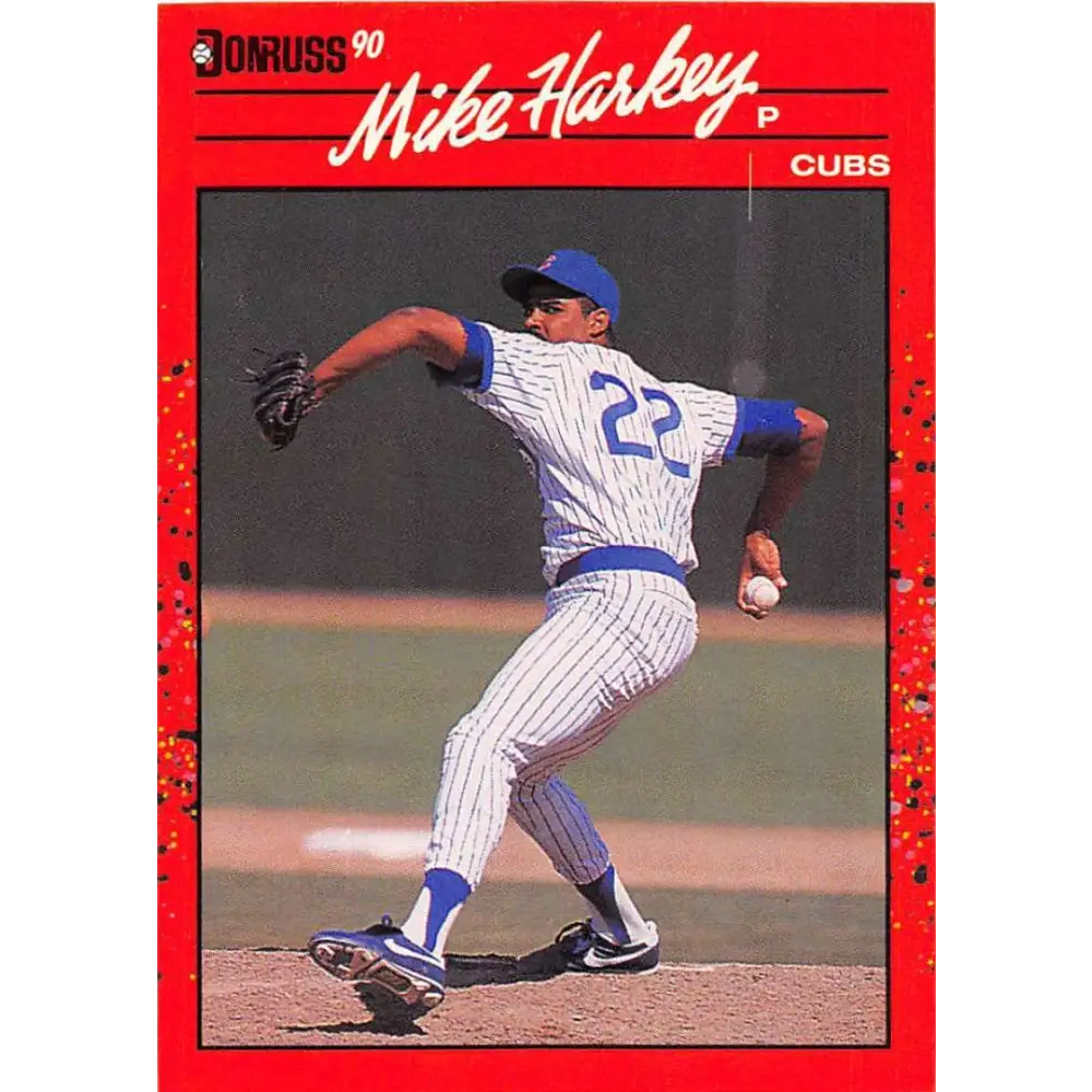 1990 Donruss #522 Mike Harkey VG-EX Chicago Cubs Baseball Card Image 1
