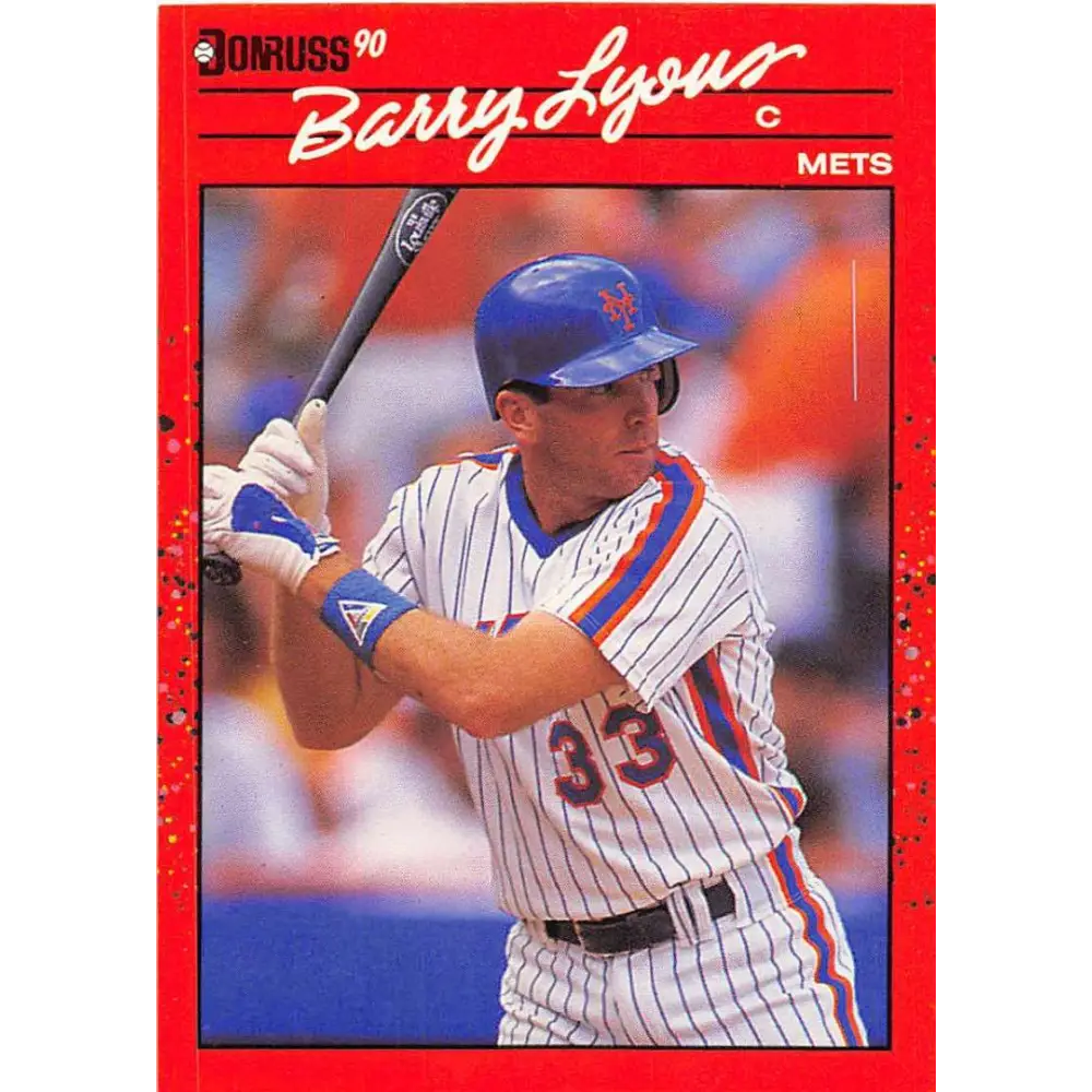 1990 Donruss #526 Barry Lyons VG-EX New York Mets Baseball Card Image 1