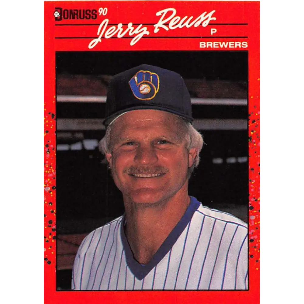 1990 Donruss #528 Jerry Reuss VG-EX Milwaukee Brewers Baseball Card Image 1