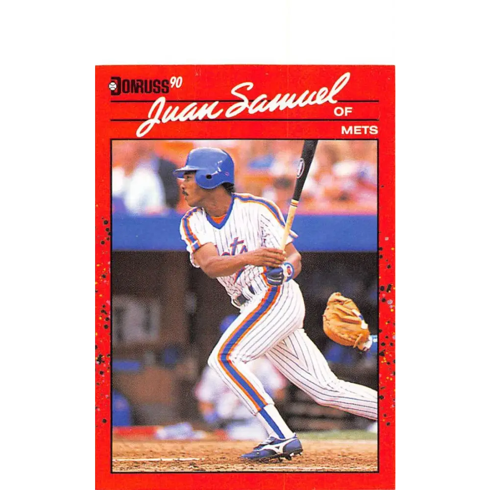1990 Donruss #53 Juan Samuel VG-EX New York Mets Baseball Card Image 1