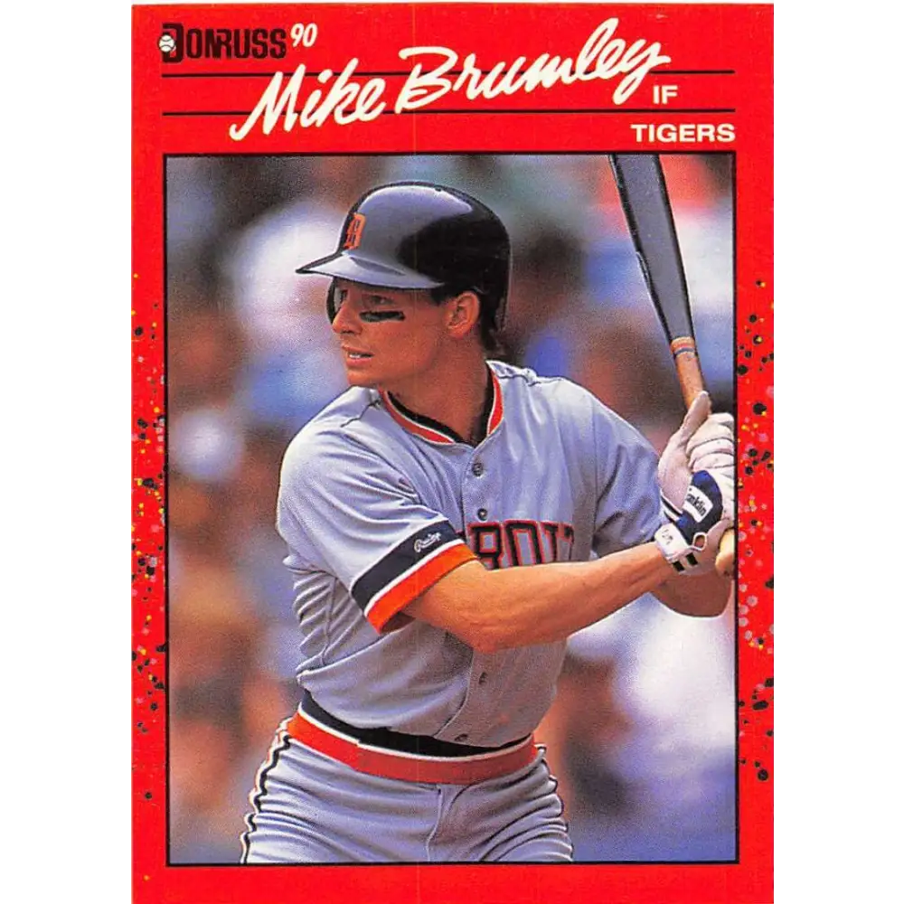1990 Donruss #533 Mike Brumley VG-EX Detroit Tigers Baseball Card Image 1