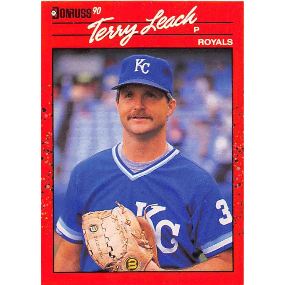 1990 Donruss #534 Terry Leach VG-EX Kansas City Royals Baseball Card Image 1