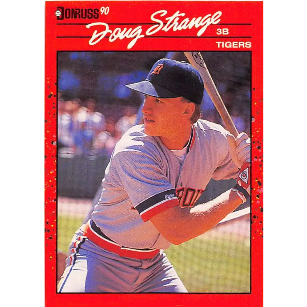 1990 Donruss #535 Doug Strange VG-EX RC Rookie Detroit Tigers Baseball Card Image 1