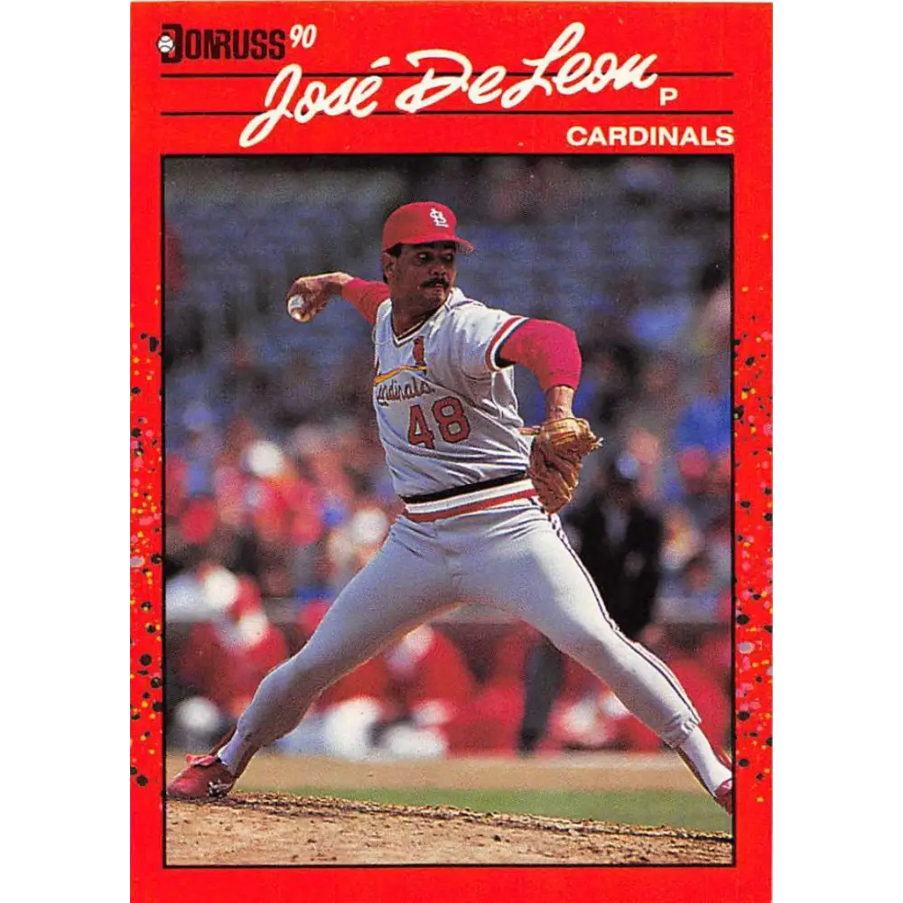 1990 Donruss #536 Jose DeLeon VG-EX St. Louis Cardinals Baseball Card Image 1
