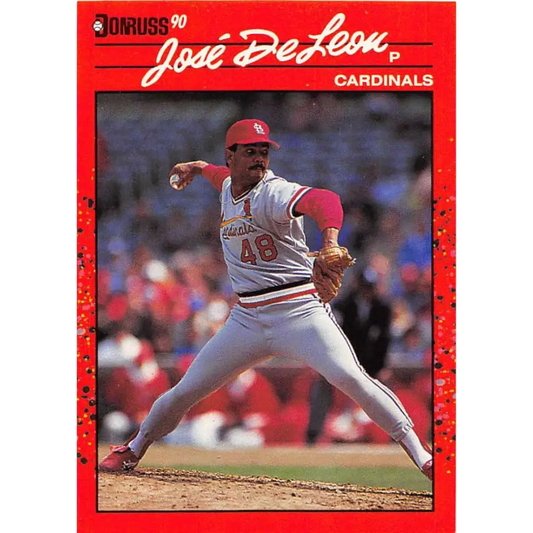 1990 Donruss #536 Jose DeLeon VG-EX St. Louis Cardinals Baseball Card Image 1