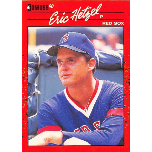 1990 Donruss #539 Eric Hetzel VG-EX Boston Red Sox Baseball Card Image 1