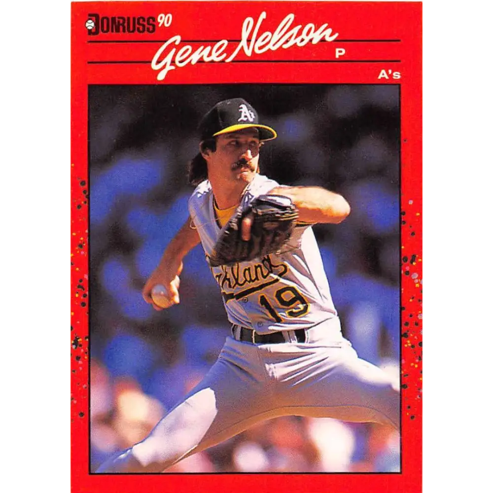 1990 Donruss #540 Gene Nelson VG-EX Oakland Athletics Baseball Card Image 1