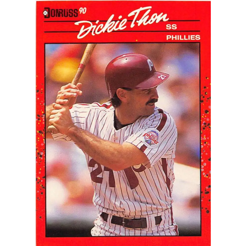 1990 Donruss #549 Dickie Thon VG-EX Philadelphia Phillies Baseball Card Image 1