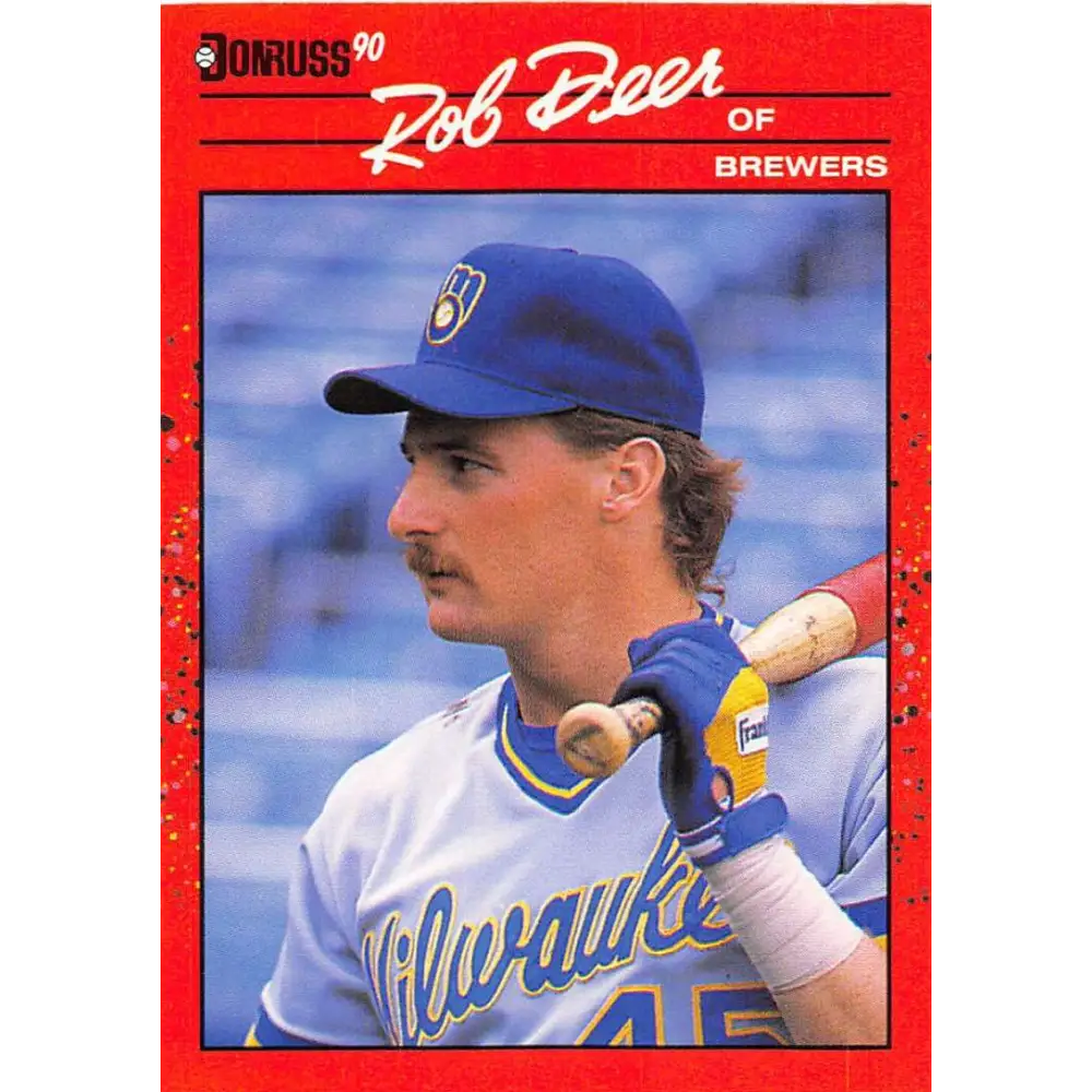 1990 Donruss #55 Rob Deer VG-EX Milwaukee Brewers Baseball Card Image 1