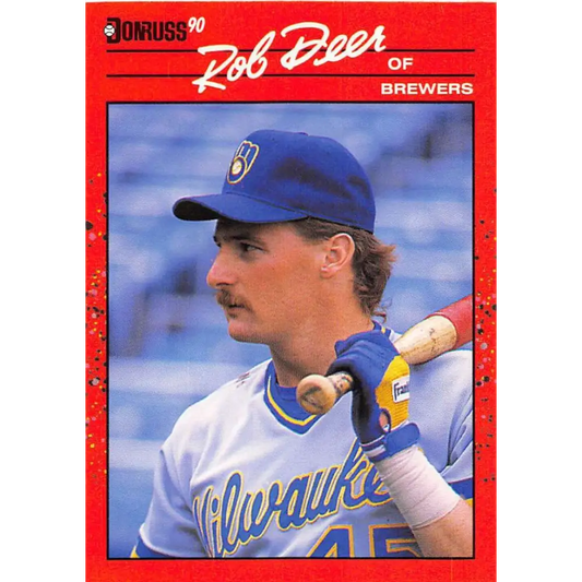 1990 Donruss #55 Rob Deer VG-EX Milwaukee Brewers Baseball Card Image 1