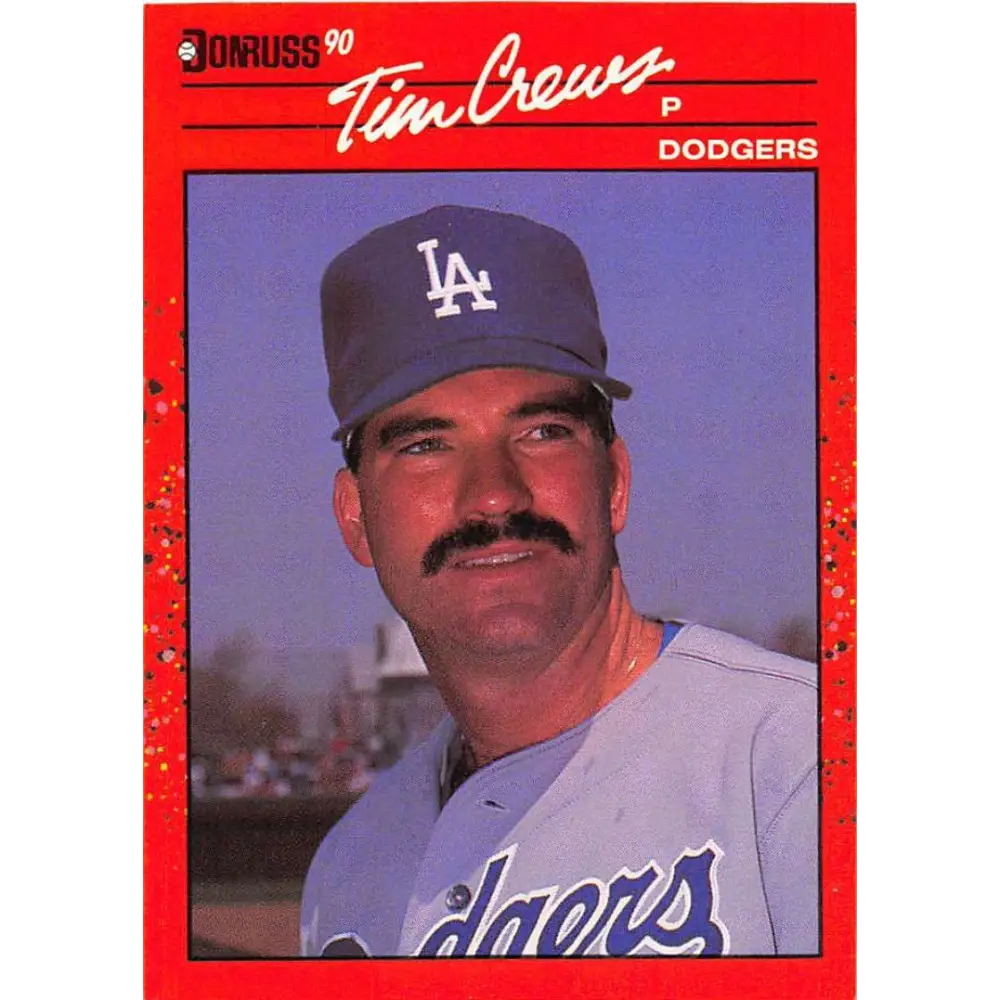 1990 Donruss #550 Tim Crews VG-EX Los Angeles Dodgers Baseball Card Image 1