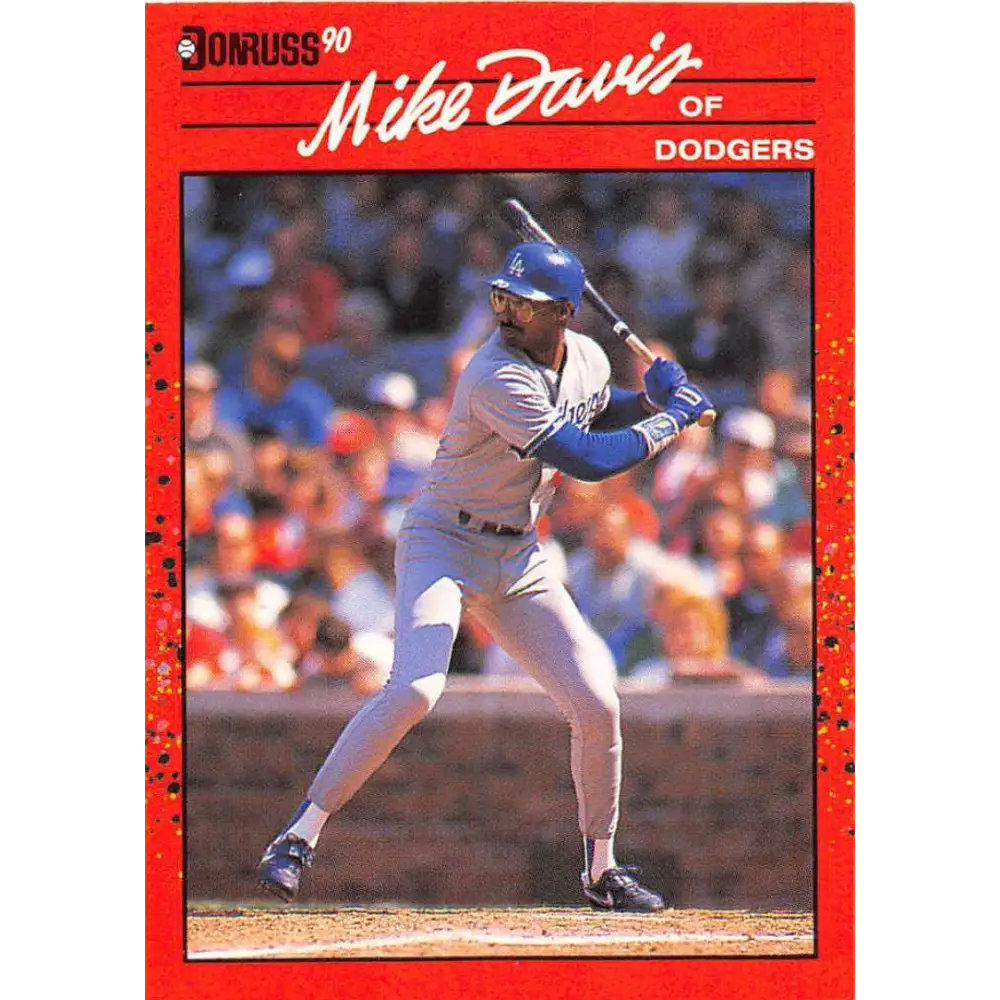 1990 Donruss #552 Mike Davis VG-EX Los Angeles Dodgers Baseball Card Image 1