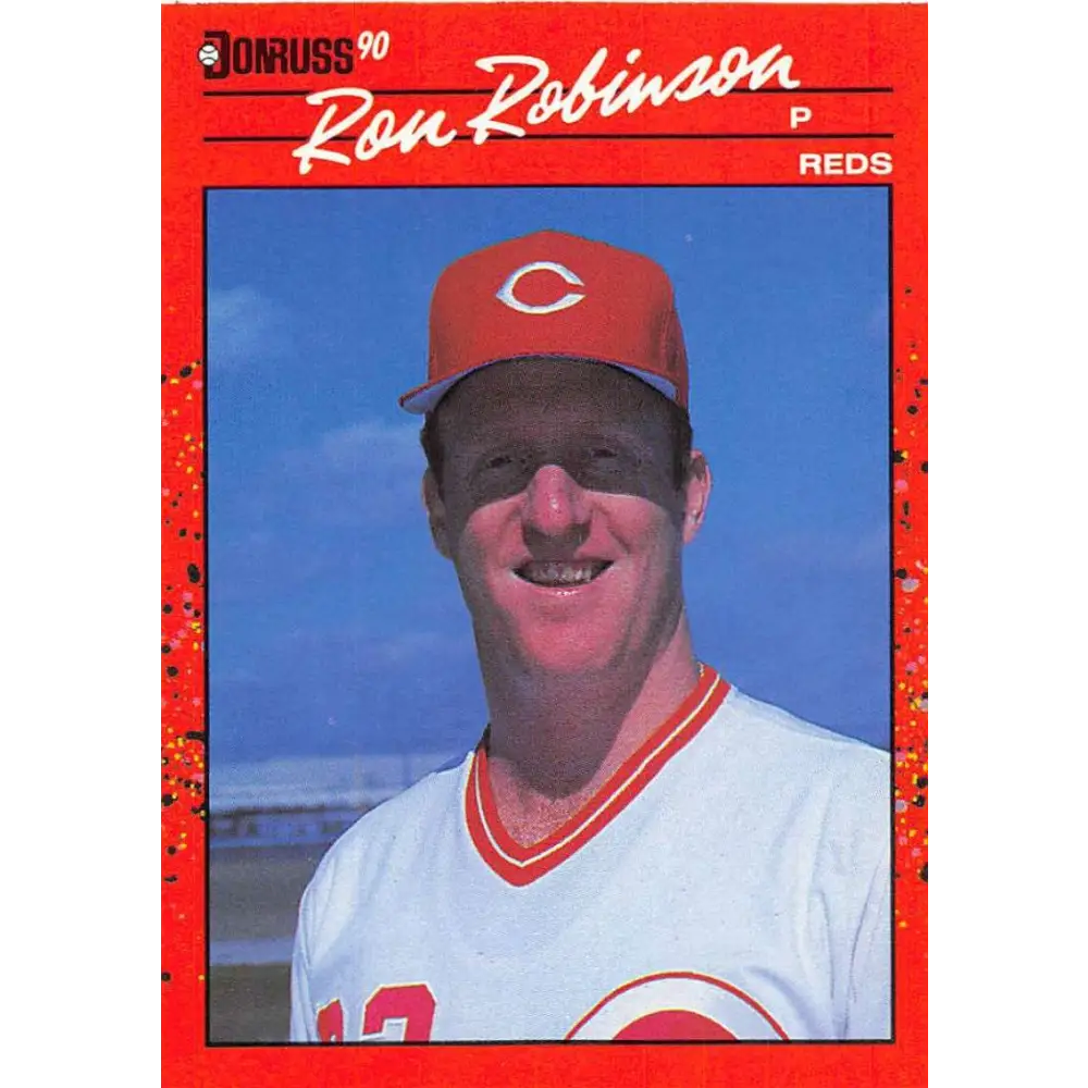 1990 Donruss #553 Ron Robinson VG-EX Cincinnati Reds Baseball Card Image 1