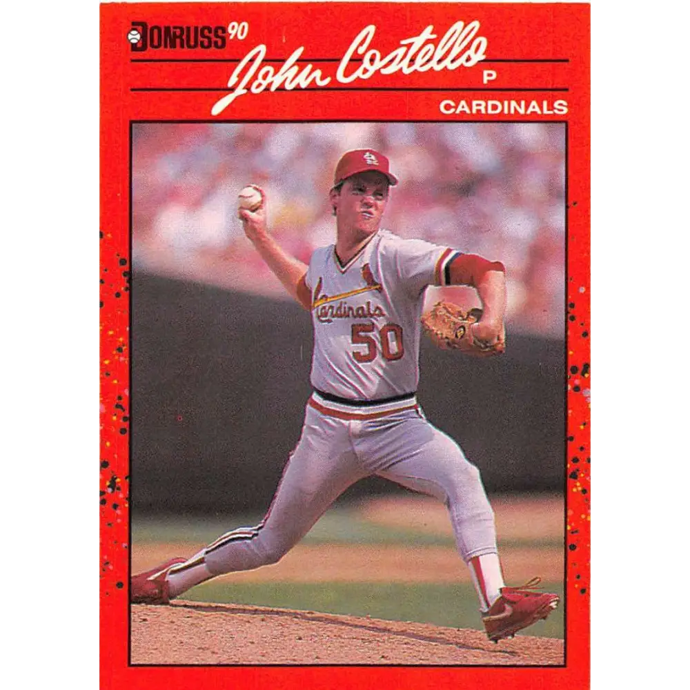 1990 Donruss #555 John Costello VG-EX St. Louis Cardinals Baseball Card Image 1