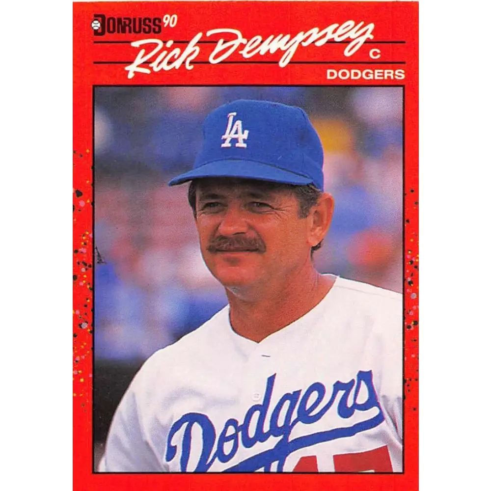 1990 Donruss #557 Rick Dempsey VG-EX Los Angeles Dodgers Baseball Card Image 1