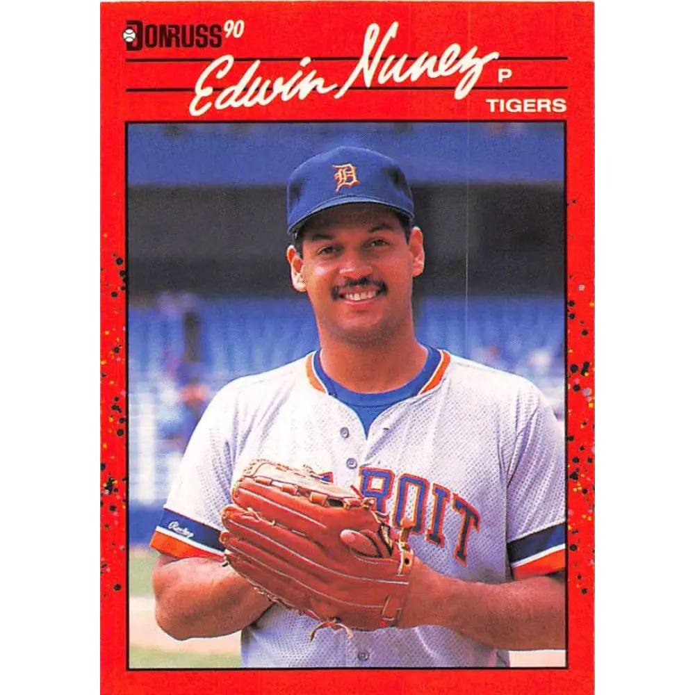 1990 Donruss #563 Edwin Nunez VG-EX Detroit Tigers Baseball Card Image 1