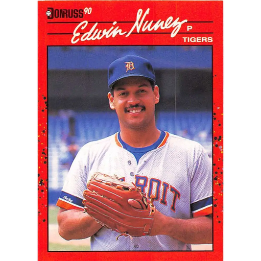 1990 Donruss #563 Edwin Nunez VG-EX Detroit Tigers Baseball Card Image 1