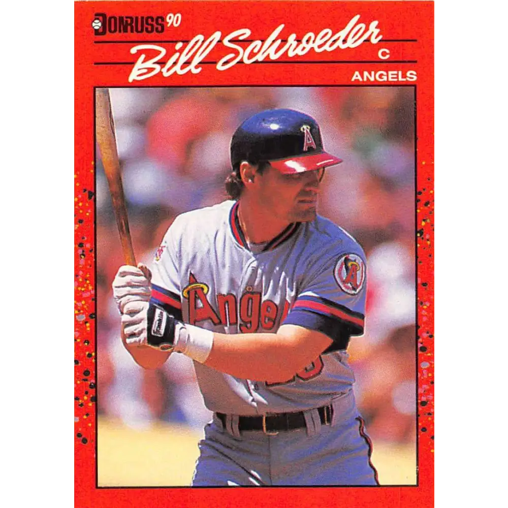 1990 Donruss #567 Bill Schroeder VG-EX California Angels Baseball Card Image 1