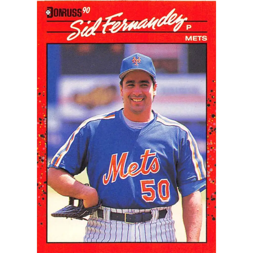1990 Donruss #572 Sid Fernandez VG-EX New York Mets Baseball Card Image 1