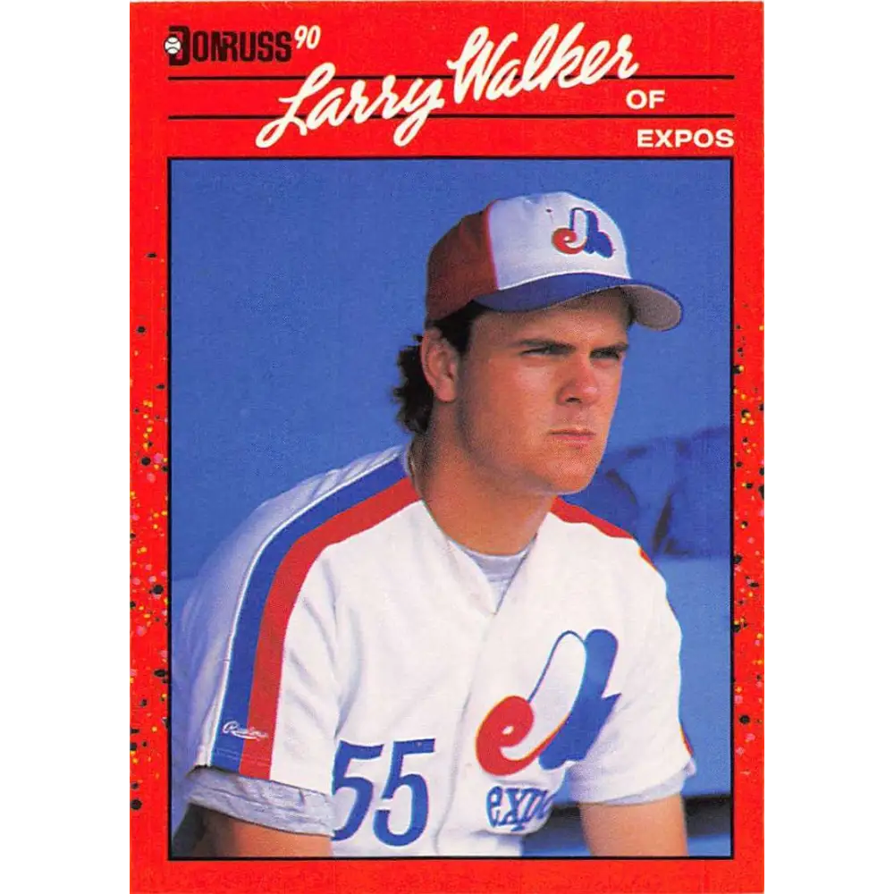 1990 Donruss #578 Larry Walker VG-EX RC Rookie Montreal Expos Baseball Card Image 1