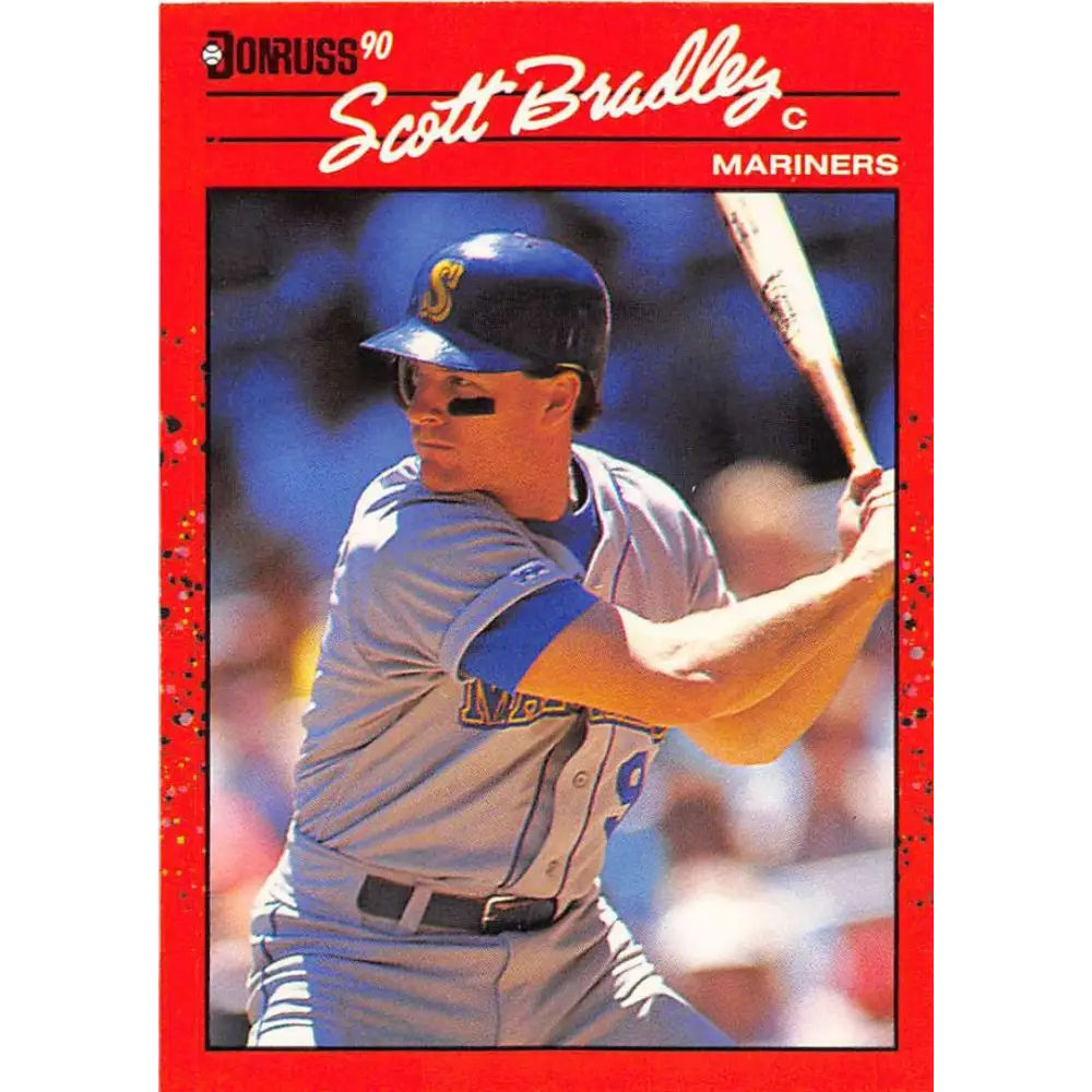 1990 Donruss #581 Scott Bradley VG-EX Seattle Mariners Baseball Card Image 1