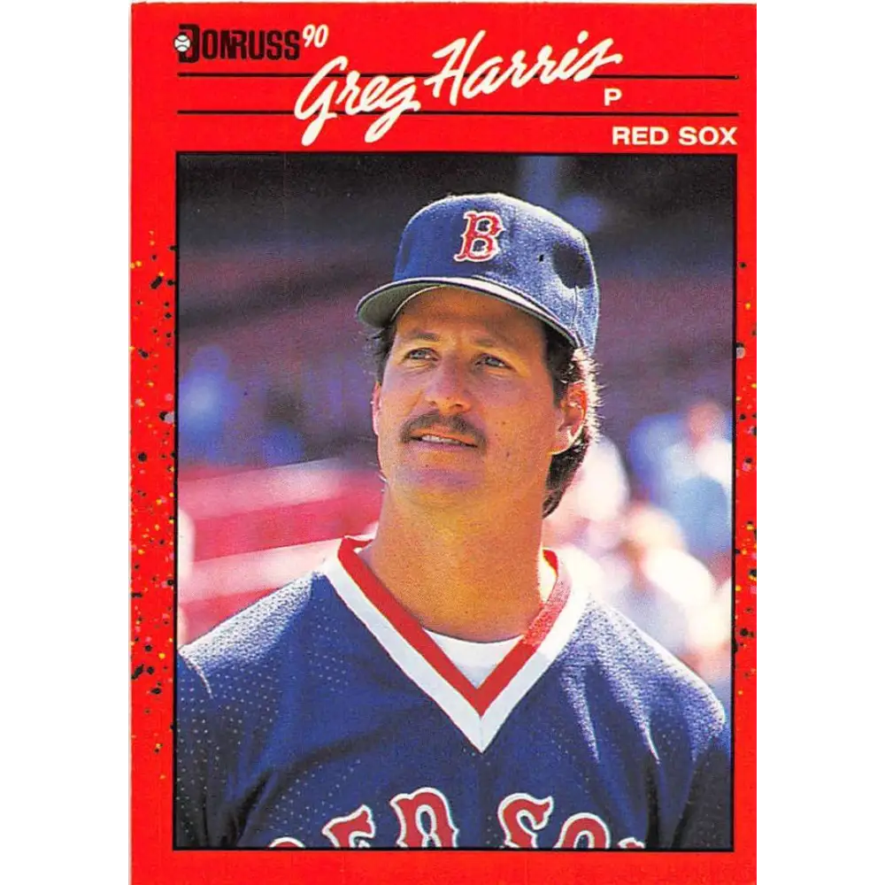 1990 Donruss #582 Greg Harris VG-EX Boston Red Sox Baseball Card Image 1