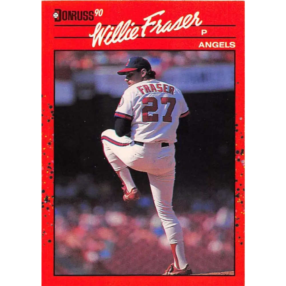 1990 Donruss #587 Willie Fraser DP VG-EX California Angels Baseball Card Image 1