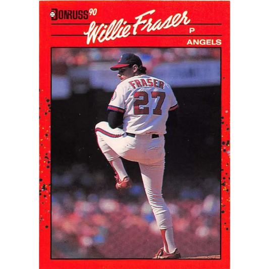 1990 Donruss #587 Willie Fraser DP VG-EX California Angels Baseball Card Image 1