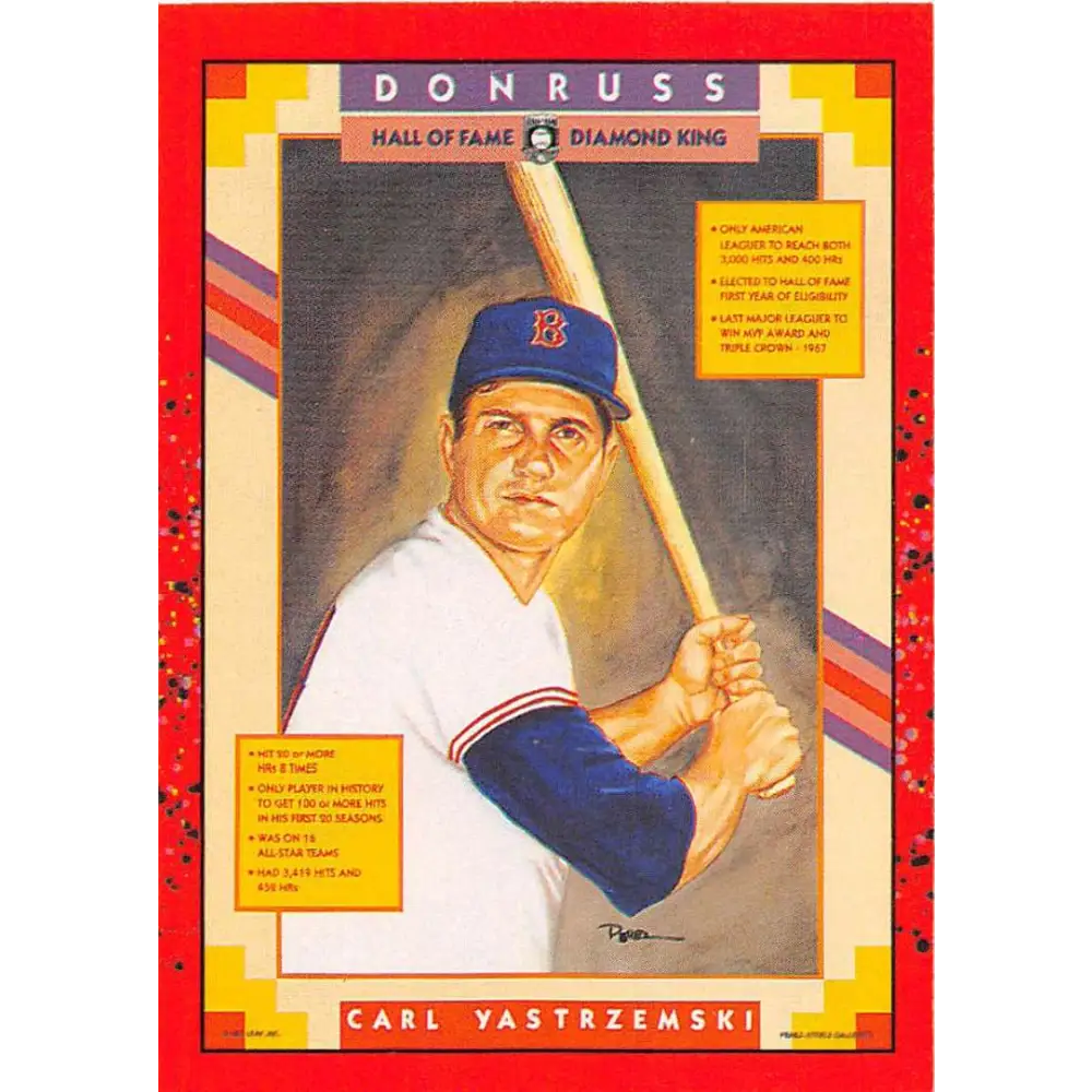 1990 Donruss #588 Carl Yastrzemski VG-EX Boston Red Sox Baseball Card Image 1