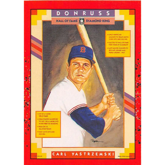 1990 Donruss #588 Carl Yastrzemski VG-EX Boston Red Sox Baseball Card Image 1