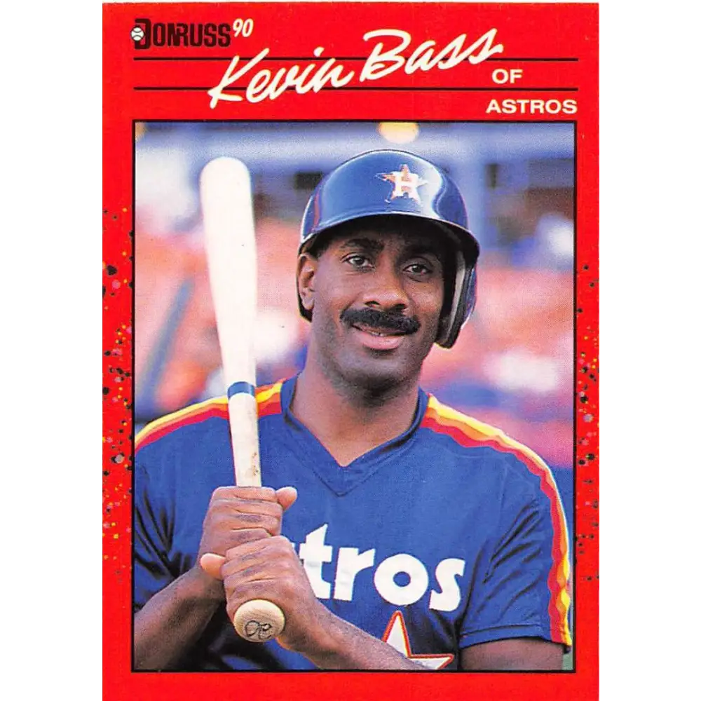 1990 Donruss #589 Kevin Bass DP VG-EX Houston Astros Baseball Card Image 1