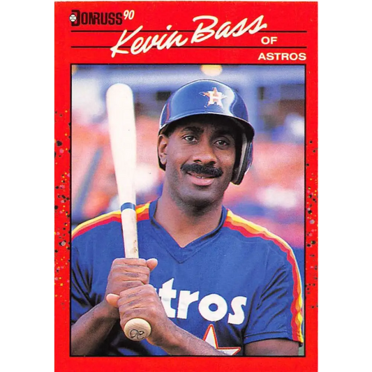 1990 Donruss #589 Kevin Bass DP VG-EX Houston Astros Baseball Card Image 1