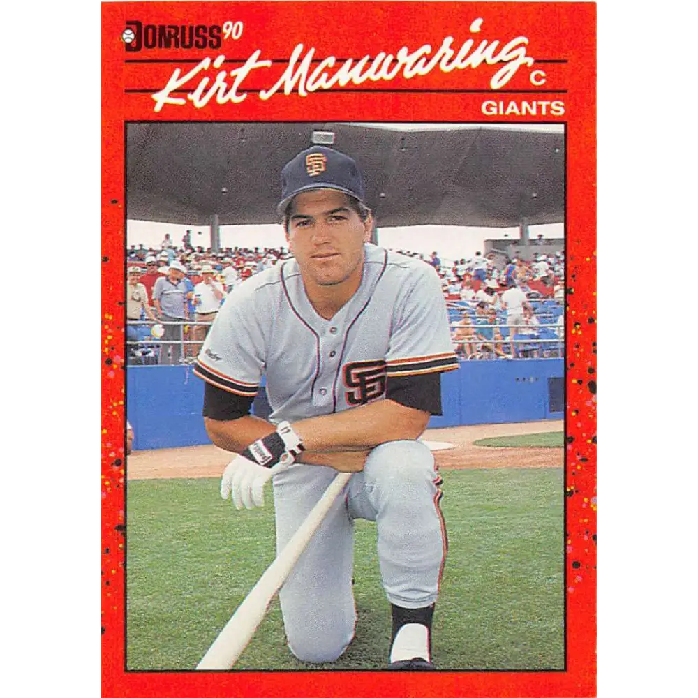 1990 Donruss #59 Kirt Manwaring VG-EX San Francisco Giants Baseball Card Image 1