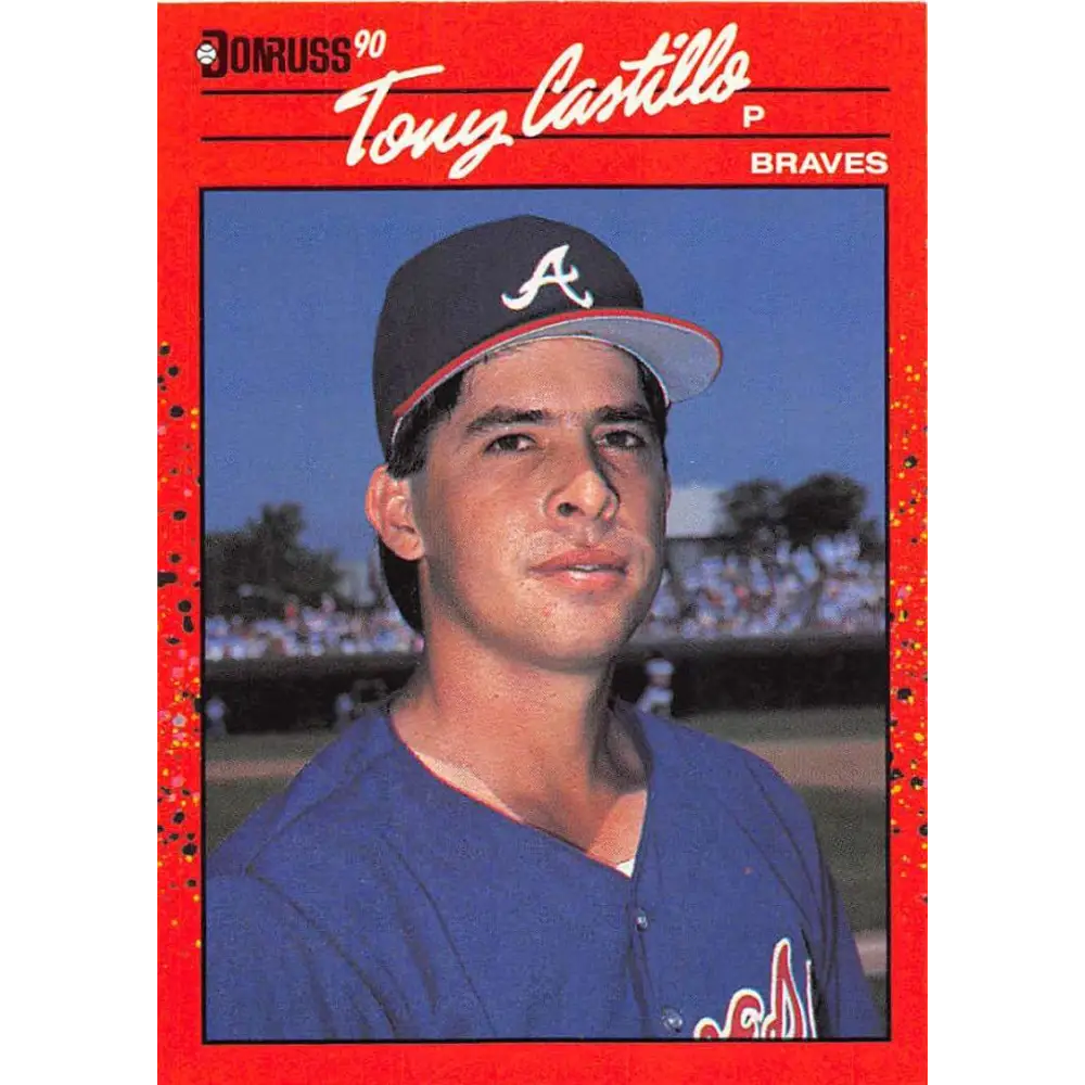 1990 Donruss #592 Tony Castillo DP VG-EX Atlanta Braves Baseball Card Image 1