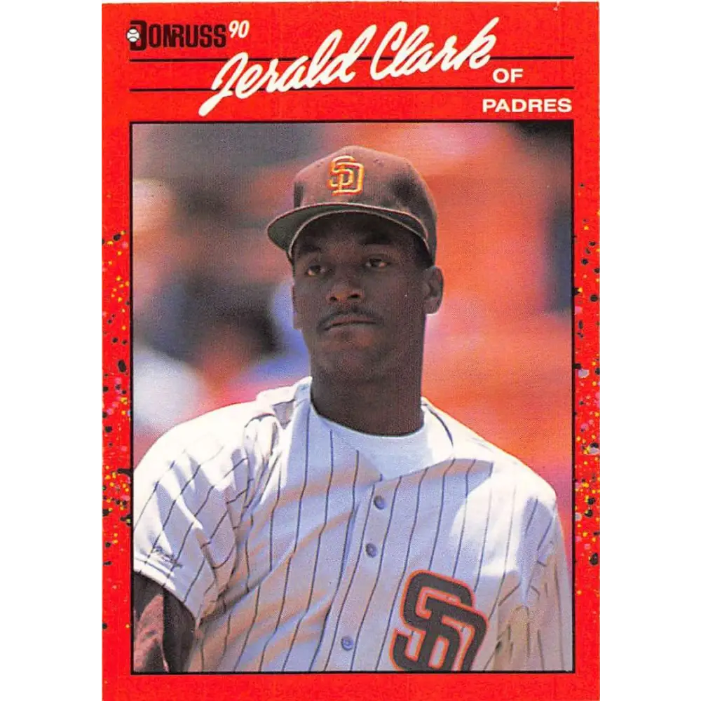 1990 Donruss #593 Jerald Clark DP VG-EX San Diego Padres Baseball Card Image 1