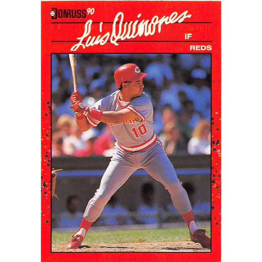 1990 Donruss #595 Luis Quinones DP VG-EX Cincinnati Reds Baseball Card Image 1