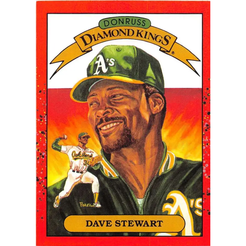 1990 Donruss #6 Dave Stewart DK VG-EX Oakland Athletics Baseball Card Image 1