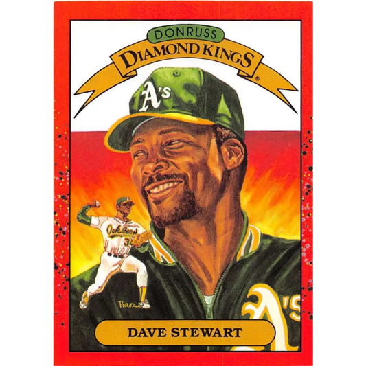 1990 Donruss #6 Dave Stewart DK VG-EX Oakland Athletics Baseball Card Image 1
